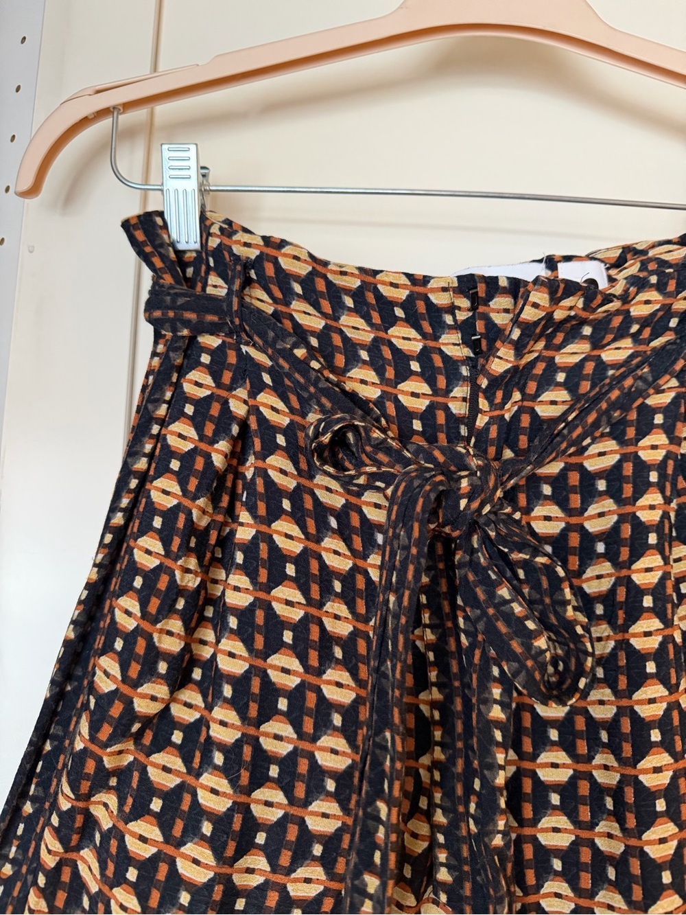 Anthropologie Geometric Print High-Waist Trousers